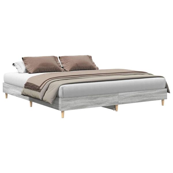 vidaXL Cadre de lit sans matelas sonoma gris 180x200 cm