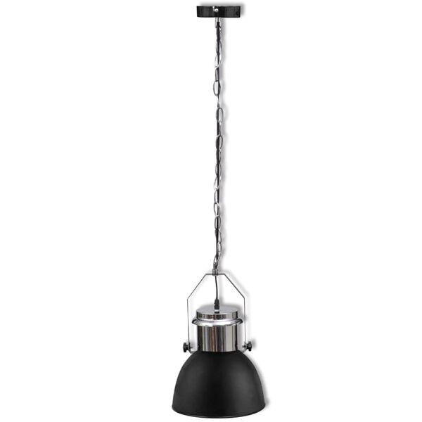 vidaXL Plafonnier m&eacute;tallique 2 pcs Hauteur r&eacute;glable Moderne Noir