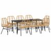 vidaXL Ensemble de salle &agrave; manger pour jardin 9 pc Marron polyrotin