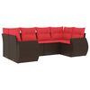 vidaXL Ensemble de canap&eacute; de jardin 6 pcs avec coussins marron