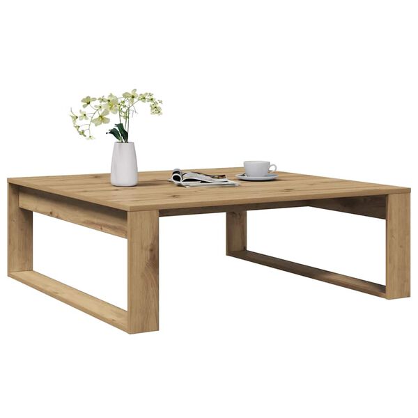 vidaXL Table basse ch&ecirc;ne artisanal 100x100x35 cm bois d'ing&eacute;nierie