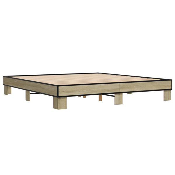 vidaXL Cadre de lit sans matelas ch&ecirc;ne sonoma 160x200 cm