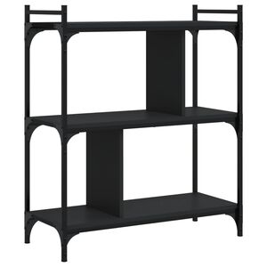 vidaXL Biblioth&egrave;que &agrave; 3 niveaux noir 76x32x88 cm bois d'ing&eacute;nierie