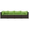 vidaXL Salon de jardin 4 pcs avec coussins Marron R&eacute;sine tress&eacute;e