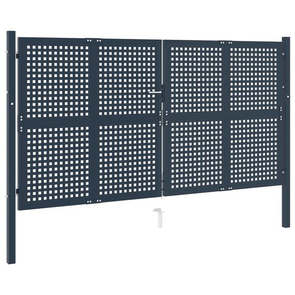 vidaXL Portail de cl&ocirc;ture Anthracite 306x225 cm Acier