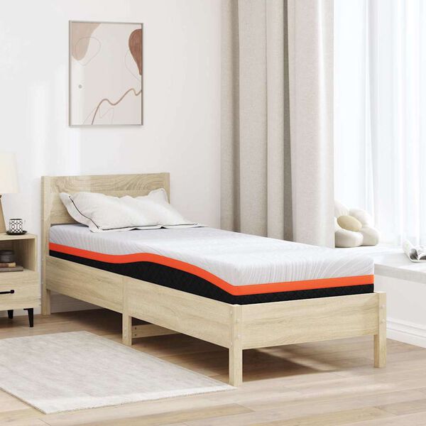 vidaXL Matelas Blanc et Noir 70 x 200 cm Tissu jacquard