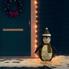 vidaXL D&eacute;coration de No&euml;l pingouin &agrave; LED Tissu de luxe 90 cm