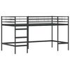 vidaXL Cadre de Lit Mezzanine pour Enfants avec Rideaux Noir