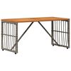 vidaXL Table de jardin Gris 80 x 40 x 40 cm Acier et Rattan Poly