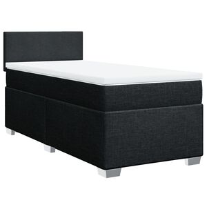 vidaXL Sommier &agrave; lattes de lit et matelas Noir 80x200 cm Tissu