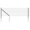 vidaXL Cl&ocirc;ture en maillons avec pointes 10 x 0,4 m Gris Maille