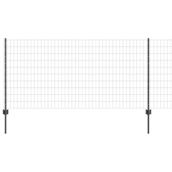 vidaXL Cl&ocirc;ture avec poteau Gris 1 x 25 m Acier et PVC