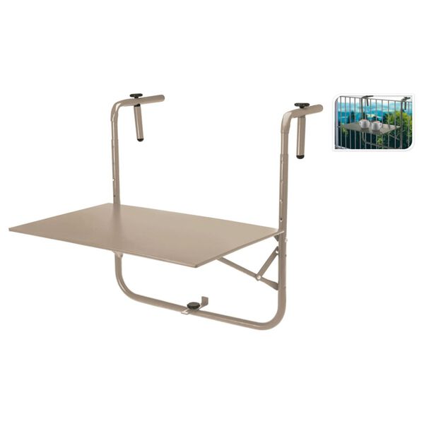 ProGarden Table de balcon Taupe mat