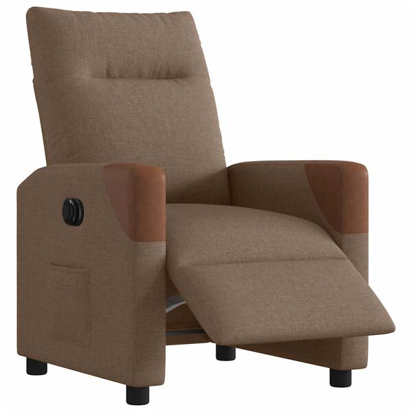 vidaXL Fauteuil inclinable électrique Marron Tissu