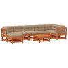 vidaXL Ensemble de salon de jardin 8 pc Brun cire Bois de pin massif