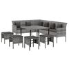 vidaXL Ensemble &agrave; manger jardin 6pcs et coussins gris r&eacute;sine tress&eacute;e