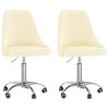 vidaXL Chaises pivotantes &agrave; manger lot de 2 Cr&egrave;me Tissu