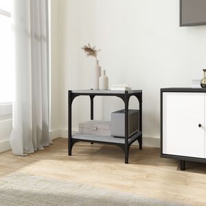 vidaXL Meuble TV Sonoma gris 40x33x41 cm Bois d'ing&eacute;nierie et acier