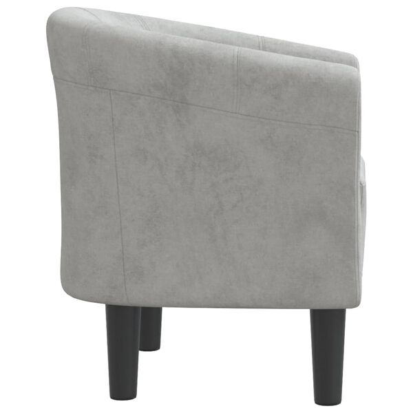 vidaXL Chaise cabriolet gris clair velours
