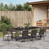 vidaXL Ensemble de salle &agrave; manger pour jardin 9 pcs Marron et Noir