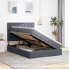 vidaXL Lit avec rangement et LED Gris fonc&eacute; 140 x 190 cm Velours