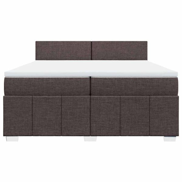 vidaXL Sommier &agrave; lattes de lit avec matelas Marron fonc&eacute; 200x200 cm