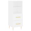 vidaXL Buffet haut Blanc 34,5x34x180 cm Bois d'ing&eacute;nierie