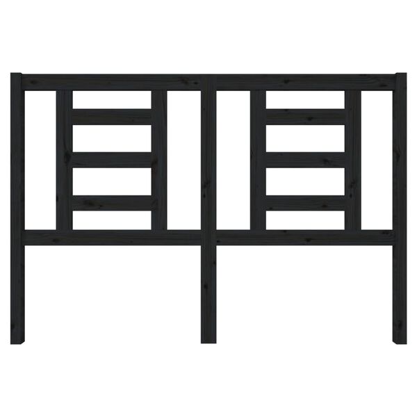 vidaXL T&ecirc;te de lit Noir 146x4x100 cm Bois massif de pin