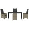 vidaXL Ensemble de salle &agrave; manger pour jardin 5 pcs Gris polyrotin