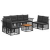 vidaXL Ensemble de canap&eacute;s d'ext&eacute;rieur 9 pc Noir et Gris fonc&eacute;