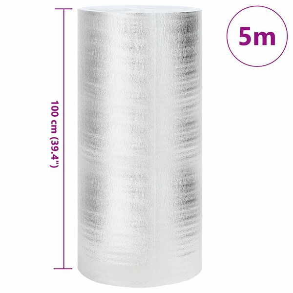 vidaXL R&eacute;flecteur de chaleur pour radiateur Argent&eacute; 5 x 1 m