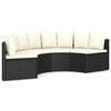 vidaXL Salon de jardin 4 pcs avec coussins R&eacute;sine tress&eacute;e Noir