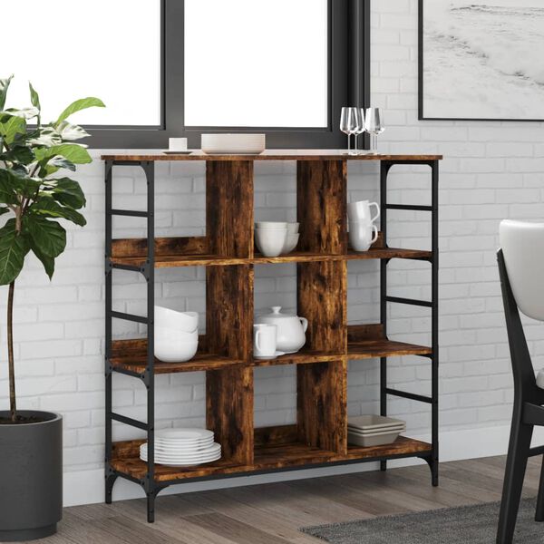 vidaXL Buffet ch&ecirc;ne fum&eacute; 102x32x103,5 cm bois d'ing&eacute;nierie