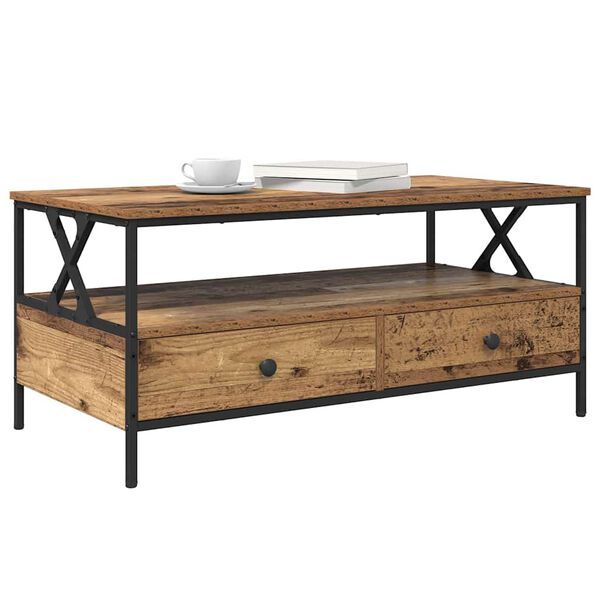 vidaXL Table basse Bois ancien 100 x 51 x 45 cm Bois d'ingénierie