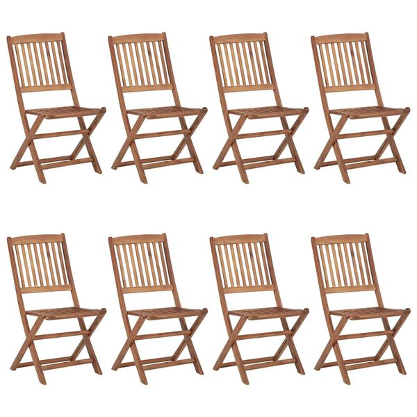 vidaXL Chaises pliables de jardin lot de 8 avec coussins Bois d'acacia