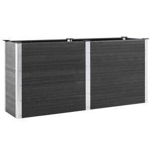vidaXL Lit sur&eacute;lev&eacute; de jardin 200x50x91 cm WPC Gris