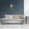 DUTCH WALLCOVERINGS Papier peint Motif de marbre Bleu et dor&eacute;
