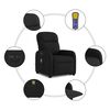 vidaXL Fauteuil inclinable de massage &eacute;lectrique Noir Tissu