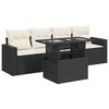 vidaXL Salon de jardin 5 pcs avec coussins noir r&eacute;sine tress&eacute;e