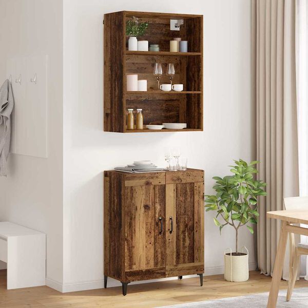 vidaXL Haut Armoire 2 pcs Bois ancien Bois d'ing&eacute;nierie