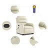 vidaXL Fauteuil inclinable de massage Cr&egrave;me Similicuir
