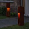 vidaXL Lumi&egrave;re de Chemin LED Solaire 2 pcs Bronze Acier patin&eacute;