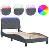 vidaXL Cadre de lit avec LED sans matelas gris fonc&eacute; 90x190 cm velours