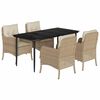 vidaXL Ensemble &agrave; manger de jardin avec coussins 5pcs Beige poly rotin