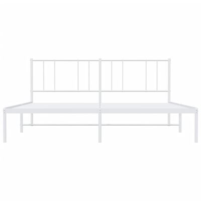 vidaXL Cadre de lit métal sans matelas et tête de lit blanc 183x213 cm