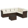 vidaXL Salon de jardin avec coussins 7 pcs marron r&eacute;sine tress&eacute;e