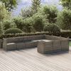 vidaXL Salon de jardin 10 pcs avec coussins Gris R&eacute;sine tress&eacute;e
