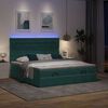 VidaXL Cadre de lit ottoman avec matelas vert fonc&eacute; 180x200cm velours
