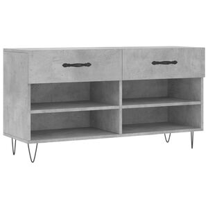 vidaXL Banc &agrave; chaussures gris b&eacute;ton 102x35x55 cm bois d'ing&eacute;nierie