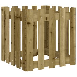 vidaXL Jardini&egrave;re avec design de cl&ocirc;ture 50x50x50 cm pin impr&eacute;gn&eacute;